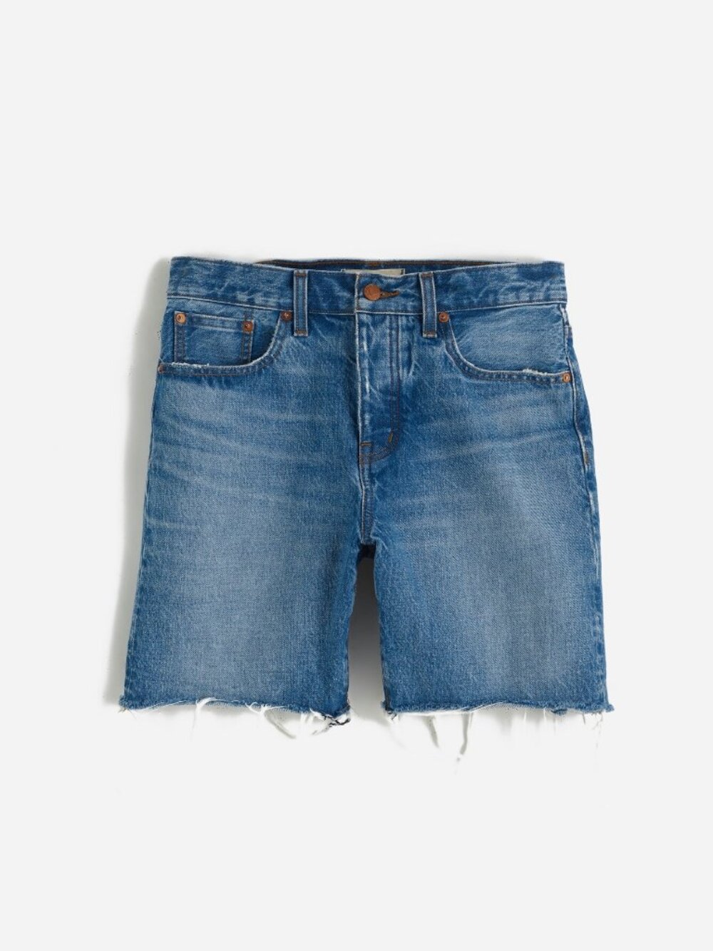 Madewell Long Denim Shorts in Pedersen Wash